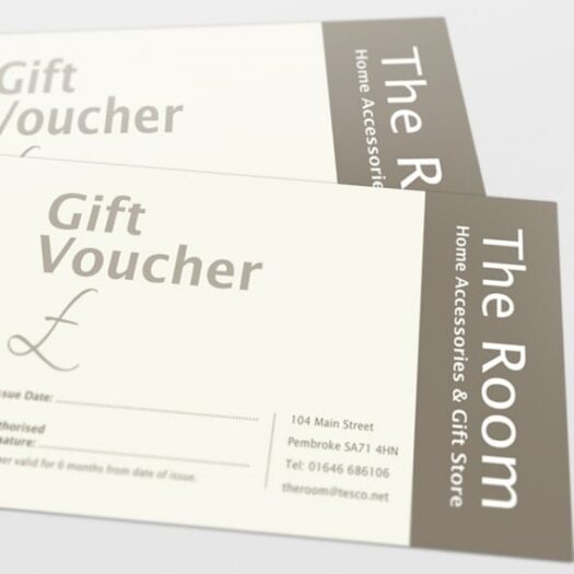Gift Voucher Printers Pembrokeshire Tenby Narberth Haverfordwest