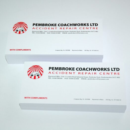 Compliment slip Printers Pembrokeshire Tenby Haverfordwest Narberth