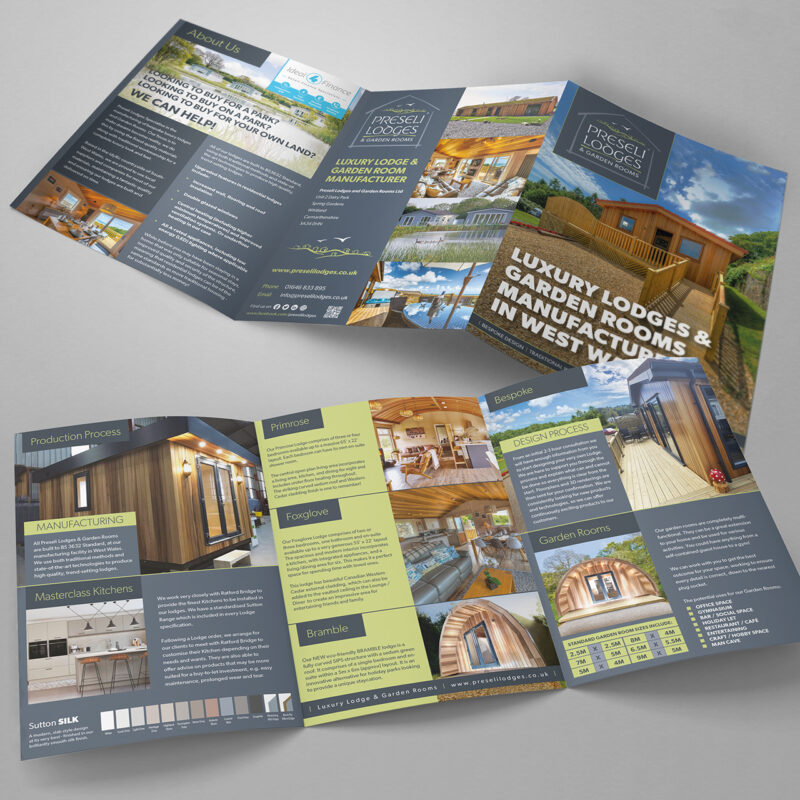 Graphic designers for Preseli Lodges Pembrokeshire tenby narberth haverfordwest