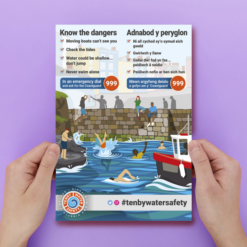 corporate branding in Pembrokeshire for Tenby Water Safety