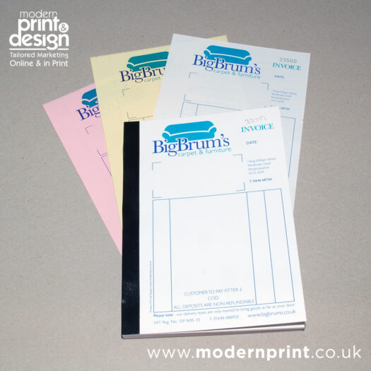 Invoice book printers pembrokeshire tenby narberth haverfordwest