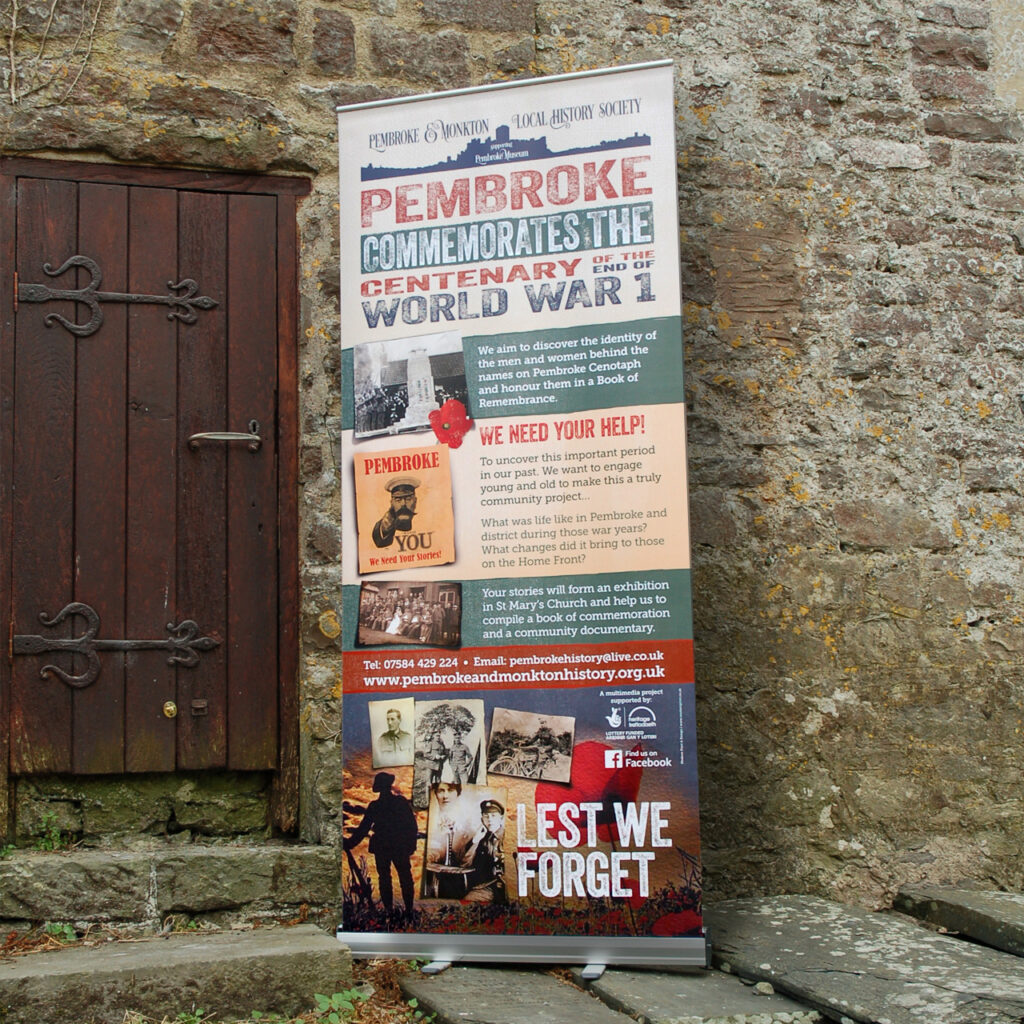 Pop up banner printers in Pembrokeshire Tenby Narberth Haverfordwest