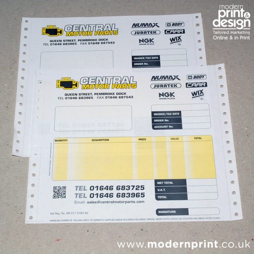 Continuous computer Stationery Printers Pembrokeshire tenby Narberth Haverfordwest