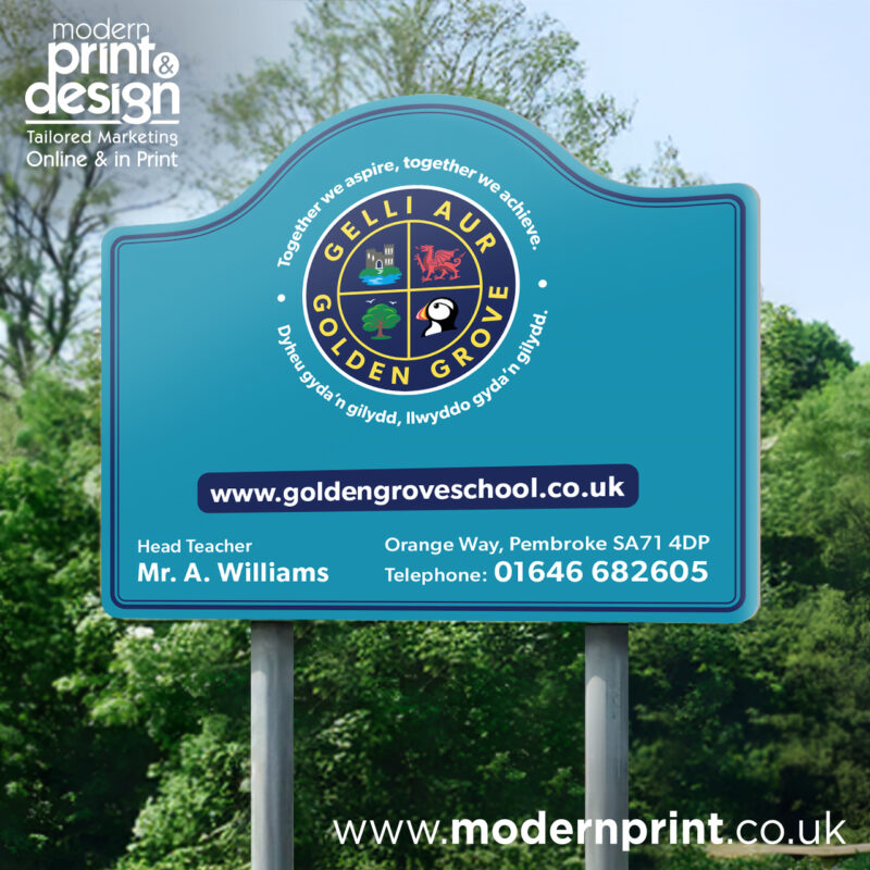 Sign Printers in Pembrokeshire for Golden Grove School Banner & Sign Design Case Study