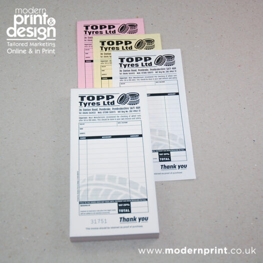 Custom invoice Note book printers