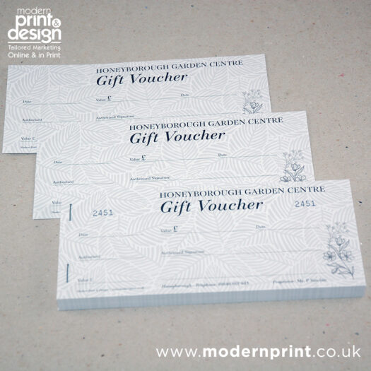 Gift voucher printers in Pembrokeshire Tenby Narberth Haverfordwest