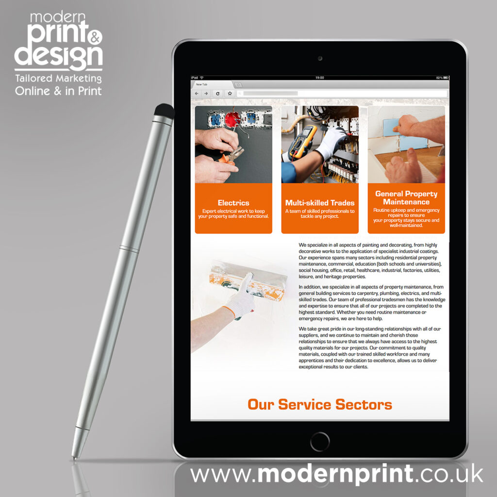 Website Designers in Pembrokeshire for Priory Property Maintenance