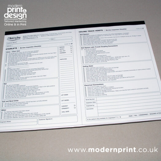checklist form printers