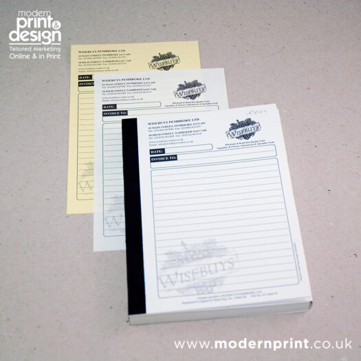 Invoice book printers pembrokeshire tenby narberth haverfordwest