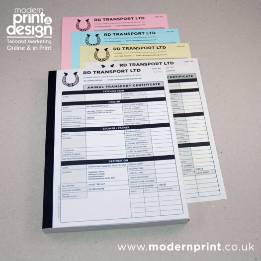 Animal transport certificate printers printers