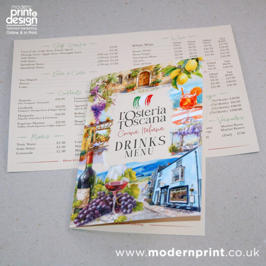 Menu printers in Pembrokeshire Tenby Haverfordwest Narberth