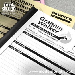 stapled invoice books