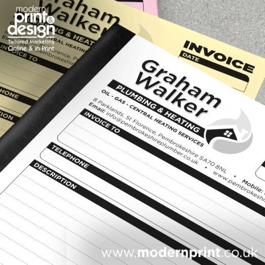 stapled invoice books